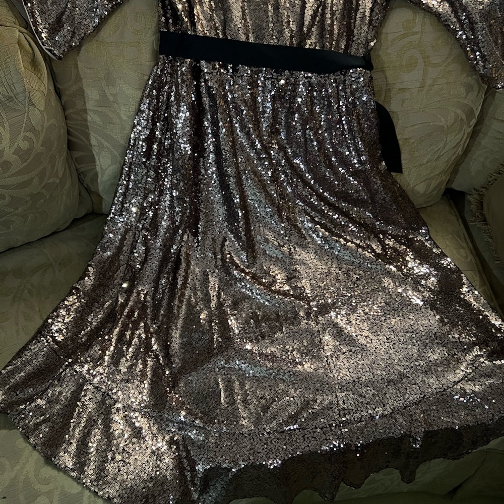 Lane Bryant Sequin High Low Dress in Bronze - Picture 8 of 12